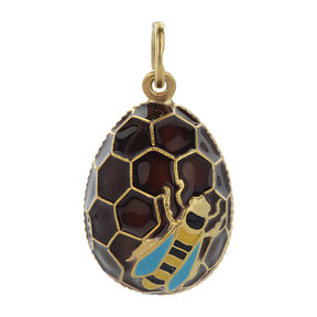 Osteranhänger Biene – Silber, Emaille & Vergoldung