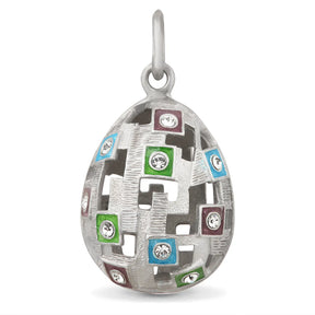 Osteranhänger Modern – Silber, Emaille & Kristalle