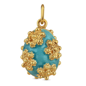 Osteranhänger Türkis – Silber, Emaille & Vergoldung