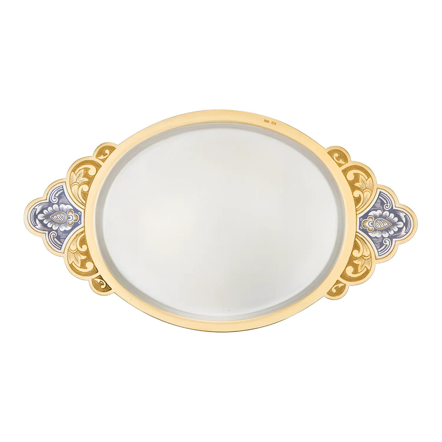 Ovales Serviertablett Zaren Fest – 925 Silber vergoldet & Niello