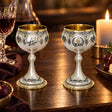Pokal 925 Silber Niello Pobeda Sieg — Lifestyle-Setting am Weintisch
