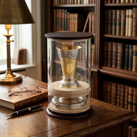 TSAR - Pokal 925 Silber Niello Repoussé — Met - Trinkspruch vergoldet