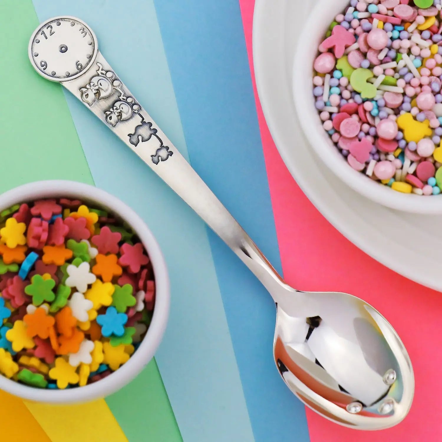 Geschenkbox mit Geburtslöffel 925 Silber Entenküken – DoDo-Kollektion, personalisierbares Geburtsgeschenk