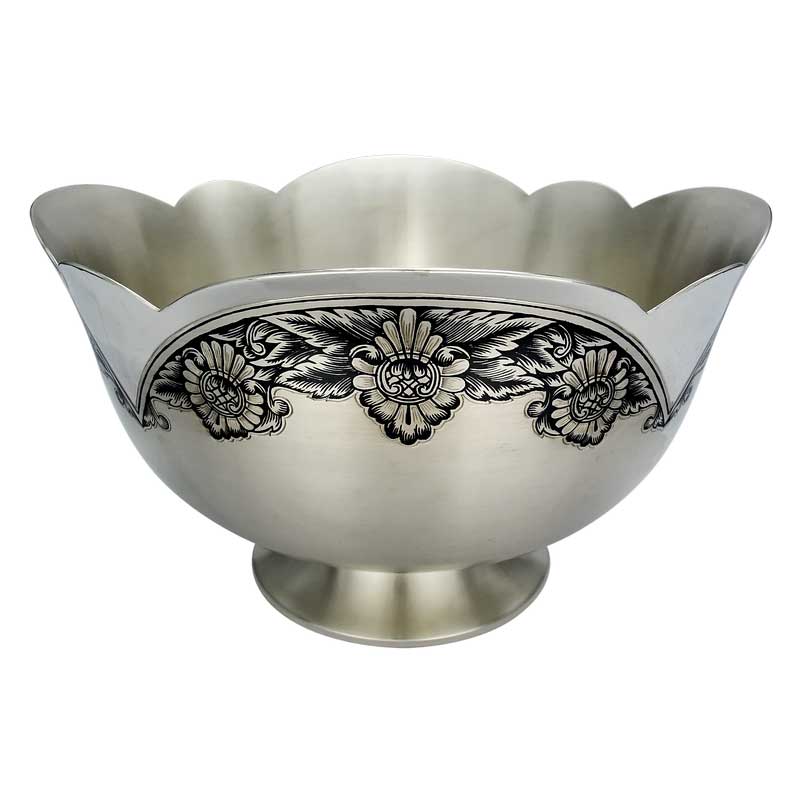 Salad bowl 925 silver Niello 1450 ml