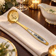Saucenlöffel 925 Silber vergoldet Astra Classic — Lifestyle-Setting an der gedeckten Tafel