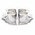Edles Trinkbecker Set 5-teilig mit Serviertablett aus 925er Silber mit Niello-Verzierung, echte Männergeschenke.
