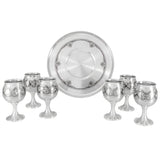 Cognac-Service 925 Silber Niello Classique 7-teilig Schwenker mit Serviertablett
