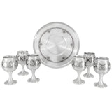 925 silver liquor service 7-piece Niello