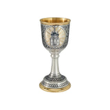 Stielglas 925 Silber Niello Kirche Weliki Ustjug — vergoldet