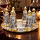 Perevörtischi Zwiebel-Kuppeln 925 Silber — Lifestyle-Setting am Weintisch