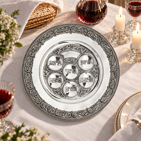 Sederteller 925 Silber Signature — Lifestyle-Setting am Sedertisch