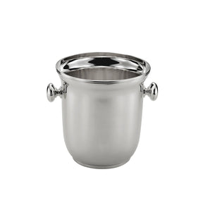 Sektkühler 925 Silber Inglese Zaramella — massiver Champagnerkübel mit zwei Knaufgriffen, hochglanzpoliert, gravierbar, Freisteller