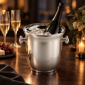 Sektkühler 925 Silber Inglese — Lifestyle-Setting am Weintisch