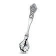 Teesieblöffel 925 Silber mit Relief-Blütenornament am Griff und durchlöchertem Sieblöffel — Nielloa Fantasie, glänzend