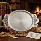 Serviertablett 925 Silber vergoldet Tradition – Niello-Griffe im edlen Wohnambiente