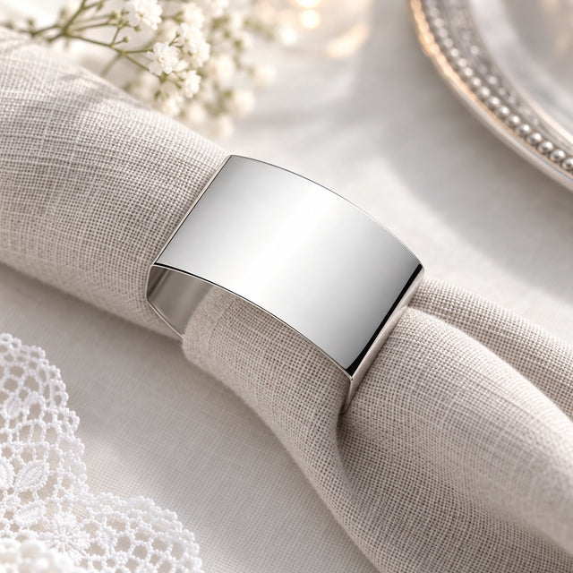 Serviettenring 925 Silber Dekor Cardinale — Lifestyle-Setting, Geschenk zur Taufe