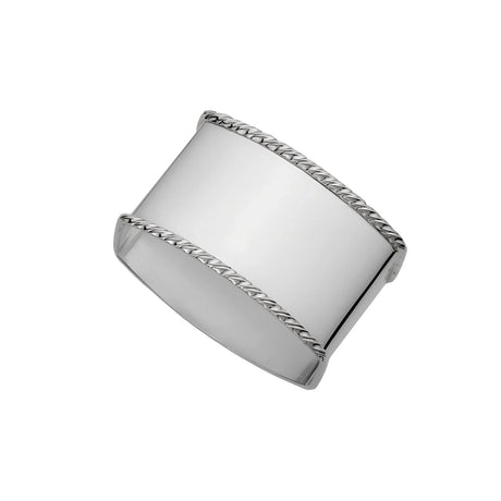 Serviettenring 925 Silber San Marco mit gedrehtem Kordel-Dekor — venezianisches Tafelsilber