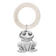 Babyrassel Silber 925 mit Beißring und Frosch-Anhänger – Hochwertiges Babygeschenk zur Geburt oder Taufe.