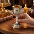 Stielglas 925 Silber Niello Kirche Weliki Ustjug — vergoldet