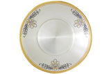 Untertasse 925 Silber vergoldet Niello — Silberteller mit floralem Niello-Blumendekor, Aufsicht