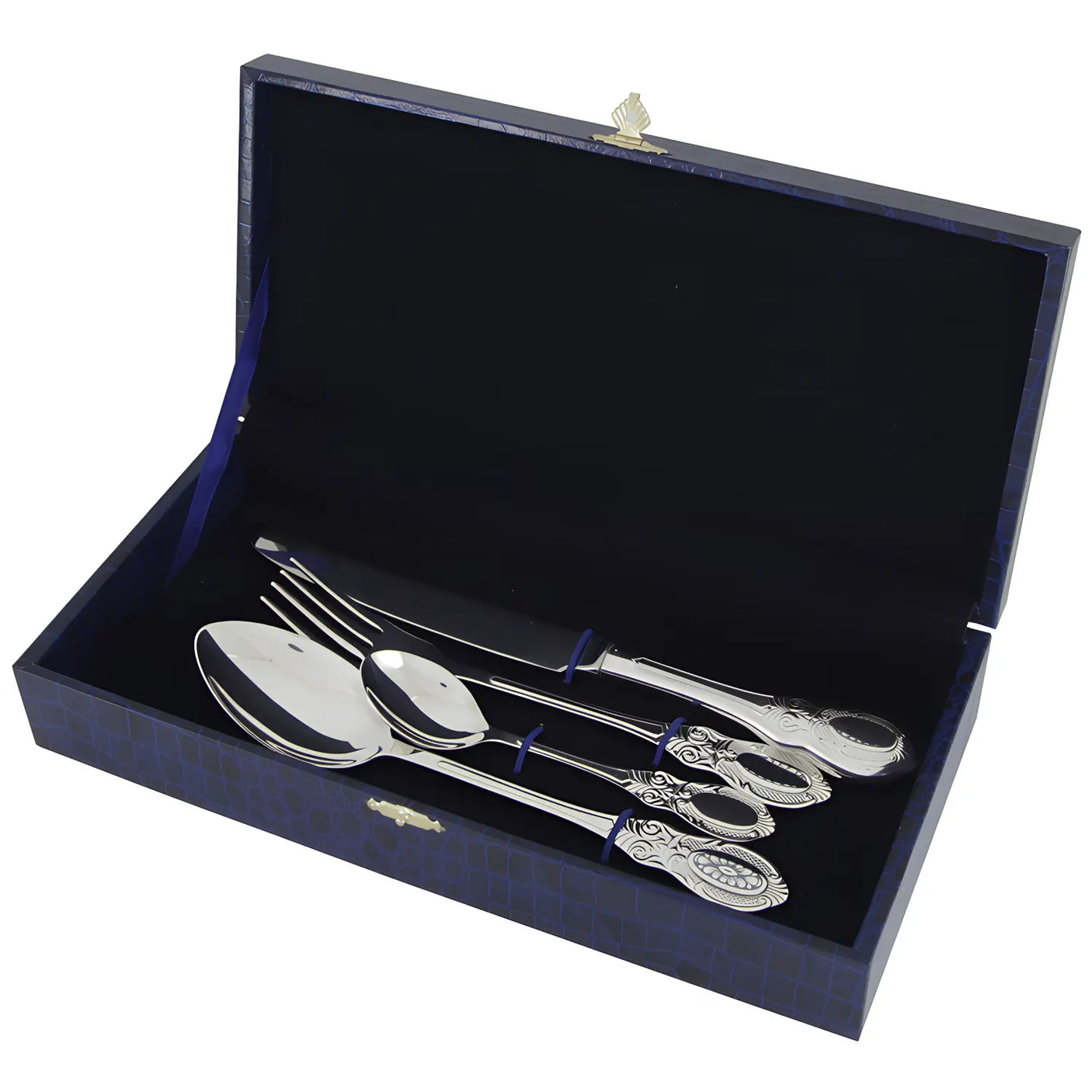 Silberbesteck Set Merchant Niello – 4 Teile, 925 Silber