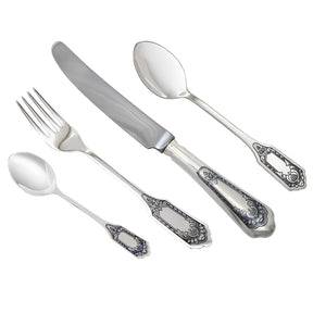 Silberbesteck Set Family – 4 Teile, 925 Silber Niello