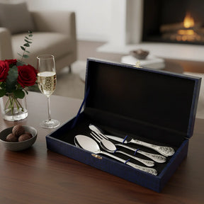 Silberbesteck Set Non - Gilded – 4 - teilig, 925 Silber, Niello