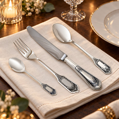 Silberbesteck Set Family — Lifestyle-Setting an der gedeckten Tafel