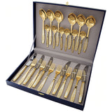 Silver cutlery set 24 pieces 925 silver gold-plated Astra