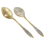 Menülöffel aus dem Silberbesteck Set PROVENCE Gold mit Gold-Finish und Niello-Gravur.