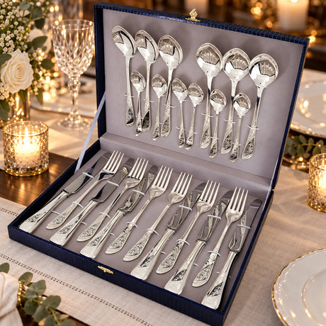 Silberbesteck Set 24-tlg. Snowdrop in der Geschenkkassette — Lifestyle-Setting