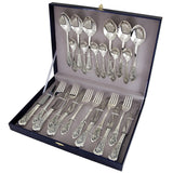 Silberbesteck Set 24 - teilig 925 Sterling Silber – Taube Niello