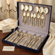 Tafelbesteck Set 24 - tlg 925 Silber Niello vergoldet | Astra Classic