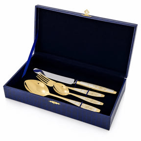 Silberbesteck Set 4 - teilig 925 Silber Astra Non - Niello