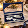 Silberbesteck Set 4-teilig 925 Silber Margarita in der Geschenkkassette — Lifestyle-Setting