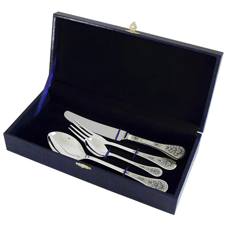 Silberbesteck Set Non - Gilded – 4 - teilig, 925 Silber, Niello