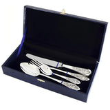 Silberbesteck Set 4 - teilig 925 Sterling Silber – Taube Niello