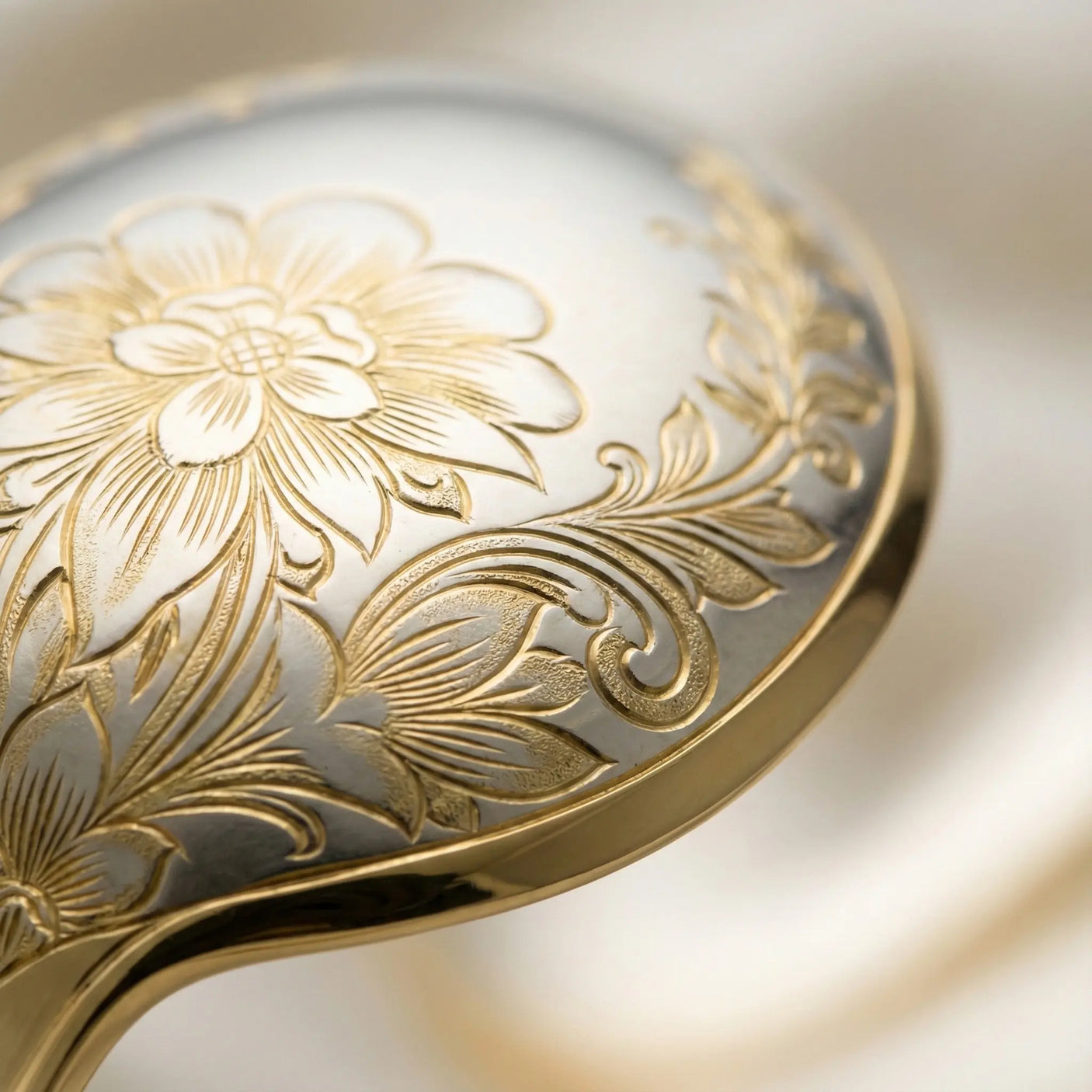 Silberbesteck Set 4 - tlg 925 Silber Niello vergoldet | Astra Classic