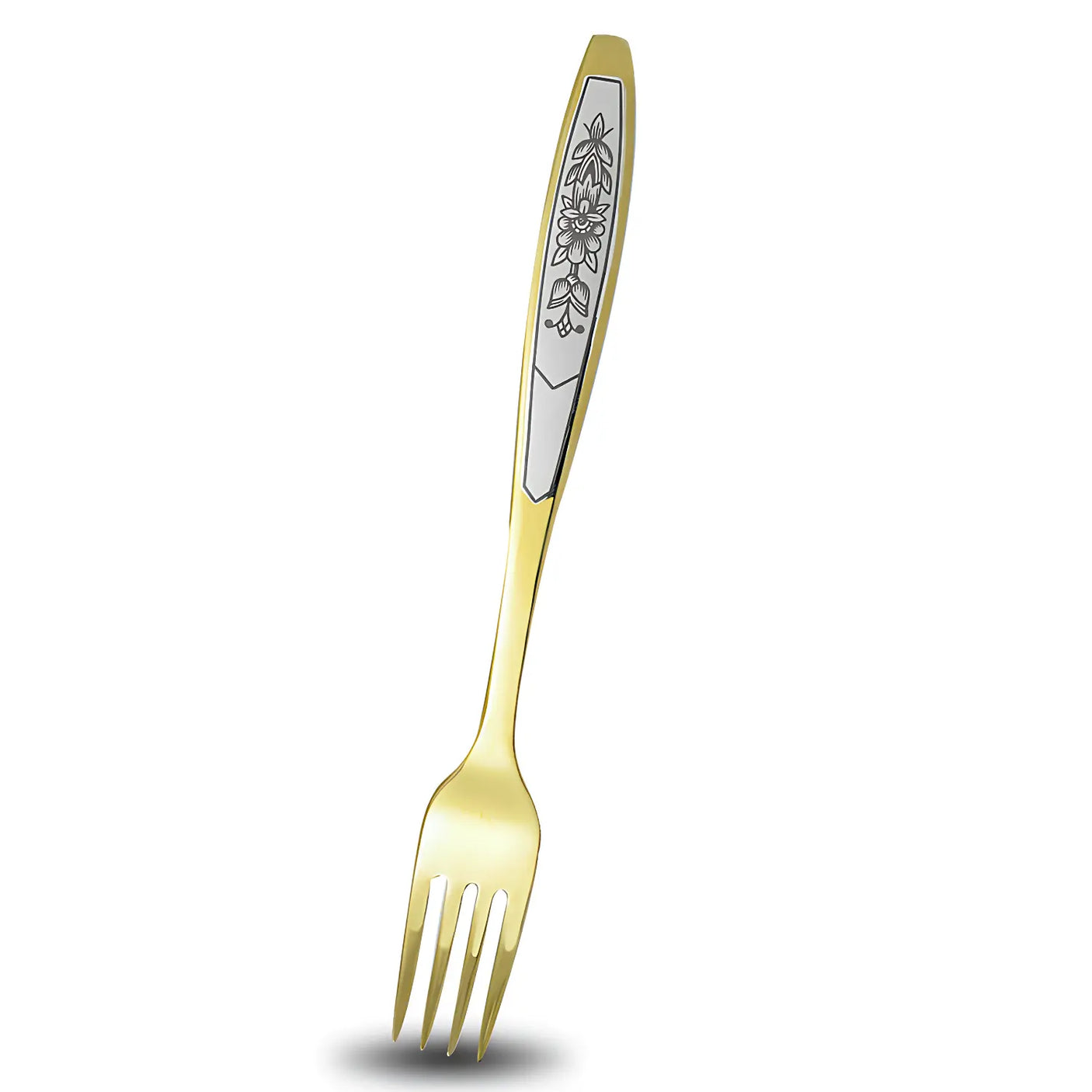 Silberbesteck Set Astra Gold – 4 - teilig, 925 Silber, Niello & Vergoldung