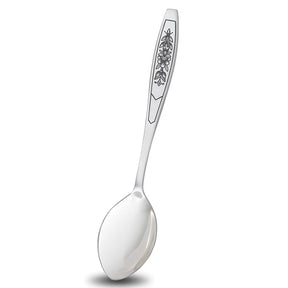 Tafellöffel aus 925 Sterling Silber mit schwarzer Niello-Verzierung – Astra Black Kollektion, russische Handarbeit.