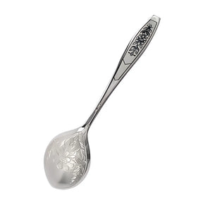 Tafellöffel aus 925 Sterling Silber mit Handgravur & Niello – Astra Black Kollektion.