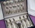24-teiliges Silberbesteck-Set PROVENCE aus 925 Sterling Silber mit Niello-Gravur im Koffer.