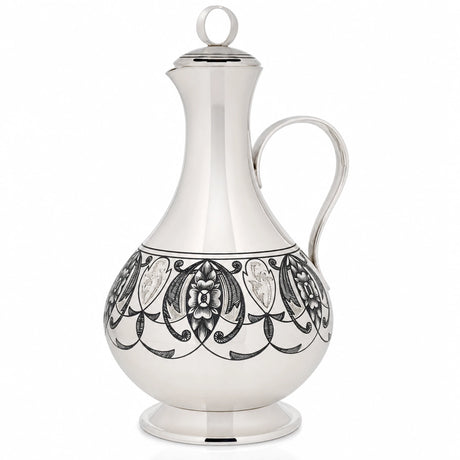 Silberkaraffe 925 Silber Niello Relief kleine Likörkaraffe 225 ml als Geschenk