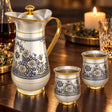 Silberkaraffe Set 925 Niello Nektar — Lifestyle-Setting am Weintisch