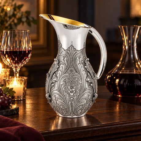 Silberkrug 925 Silber Signature Salome — Lifestyle-Setting am Weintisch