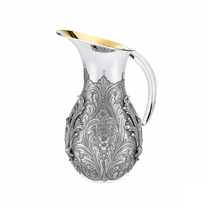 Silberkrug 925 Silber Signature Salome — ziselierter Akanthusbauch, glatte Schulter, vergoldete Innenseite, Zaramella