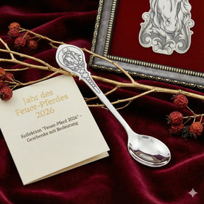 Silberlöffel "Zarengold" - Majestätisches Pferd in russischer Niello - Kunst