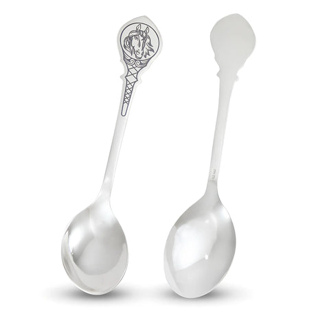 Silberlöffel "Zarengold" - Majestätisches Pferd in russischer Niello - Kunst