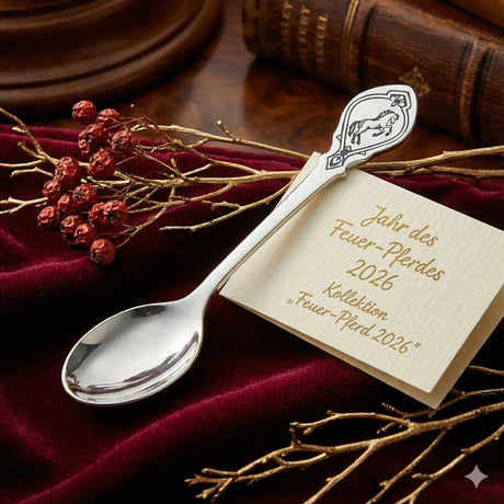 Silberlöffel "Steppenwind" - Wildpferd in 925er Niello - Silber