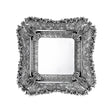 Silberplatte 925 Silber quadratisch 24x24 cm Signature — ziselierte Eckvoluten, Perlstab, glatter Spiegel, Zaramella
